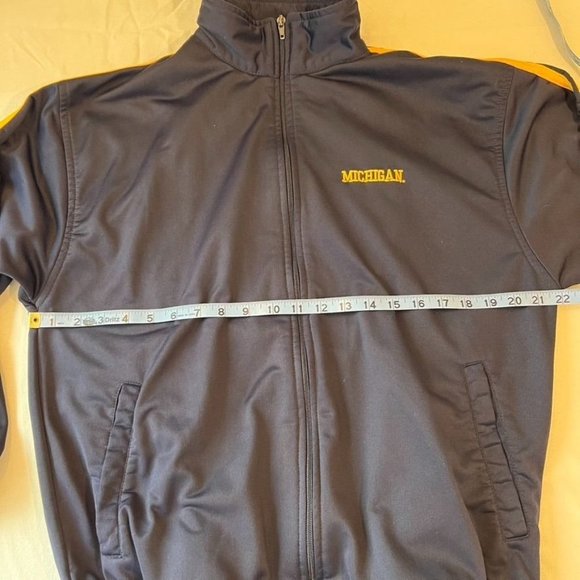 Michigan U of M track jacket Medium Vintage Steve &‎ Barrys Mens maize blue - Picture 8 of 11